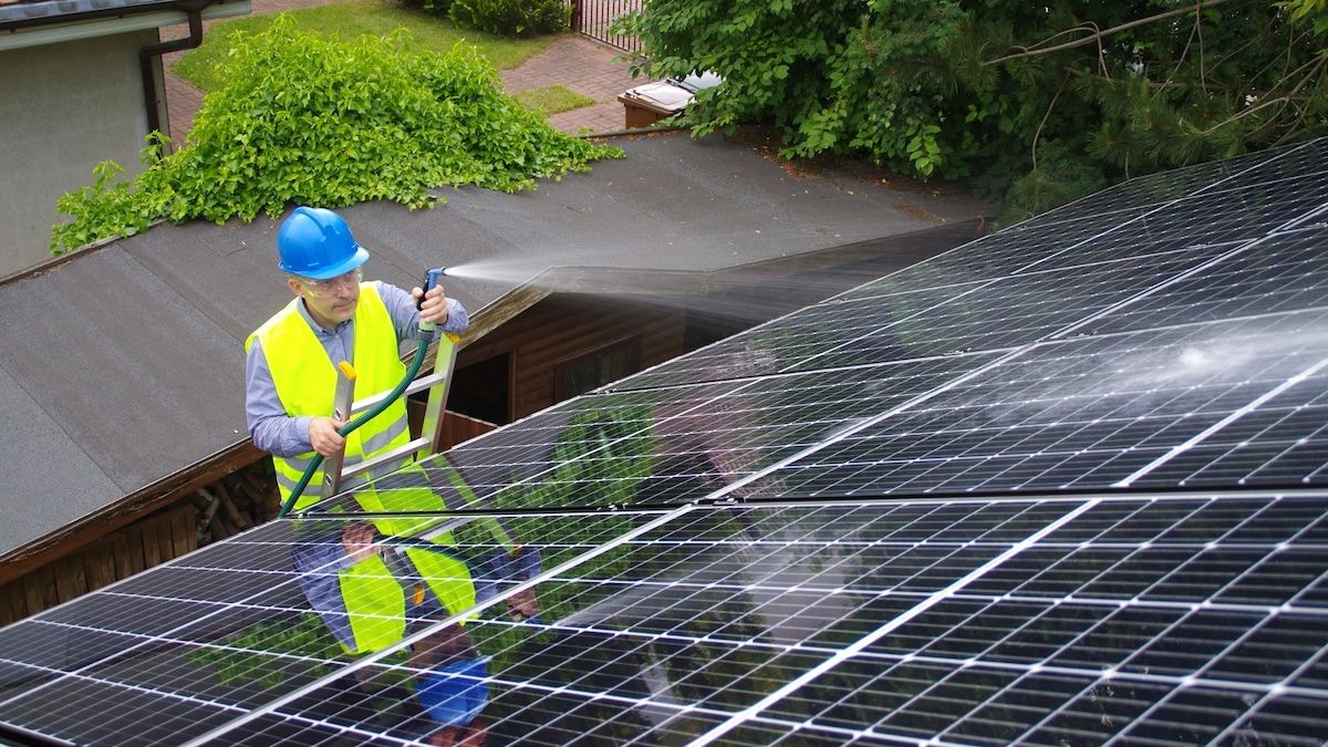 Solar panel cleaning